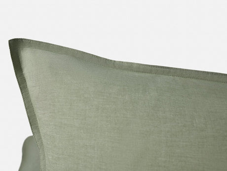 Organic Crinkled Percale Olive Chambray King Sham 2 | Coyuchi at Fig Linens and Home