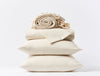 Organic Crinkled Percale Undyed w/ Hazel Rosehip Sheet Set | Coyuchi at Fig Linens and Home
