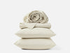 Organic Crinkled Percale Undyed w/ Indigo Gray Sheet Set | Coyuchi at Fig Linens and Home