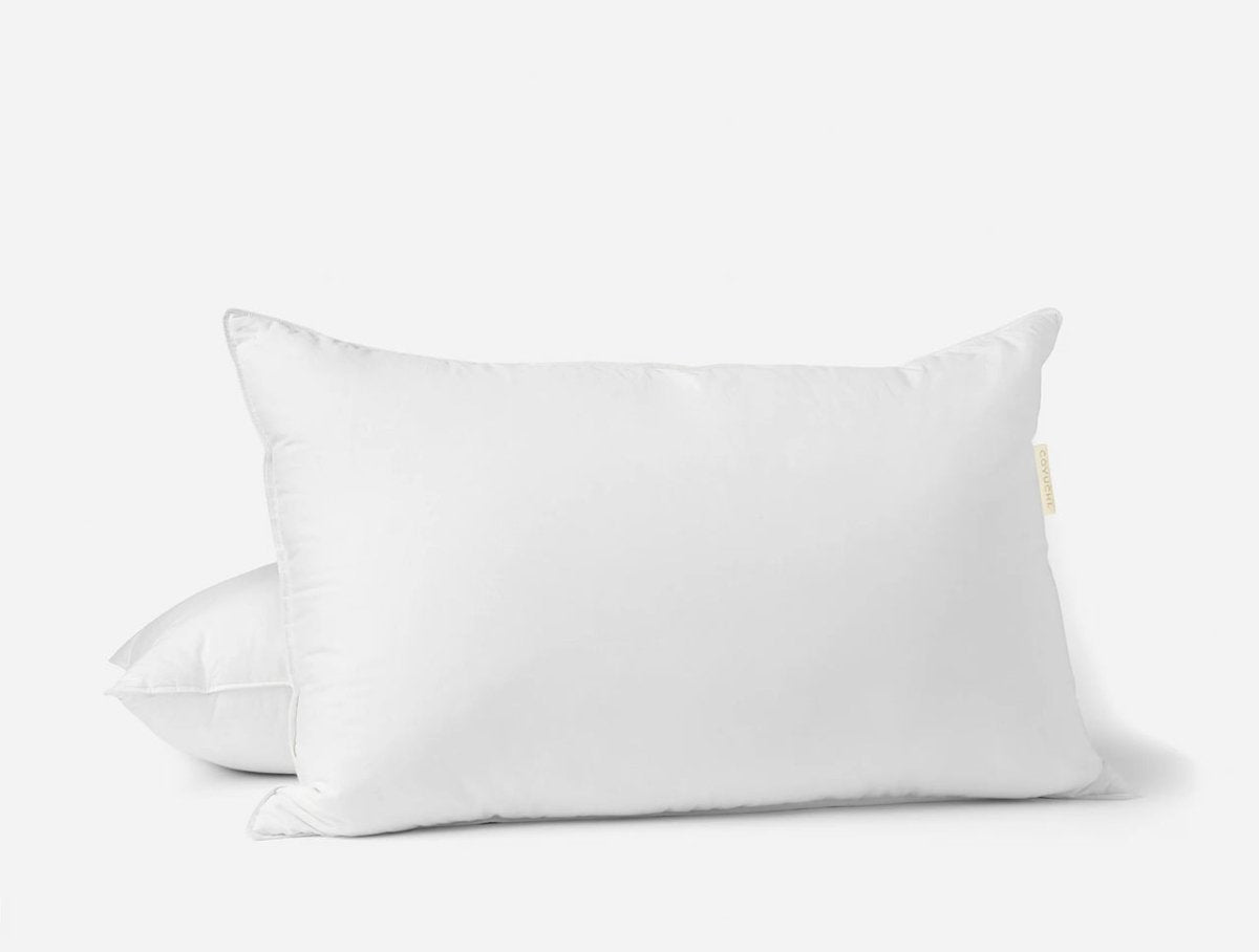 Organic Down Pillow Insert by Coyuchi Queen Pillow Insert - 20” x 30” (1 Pillow) White at FIG LINENS AND HOME 2