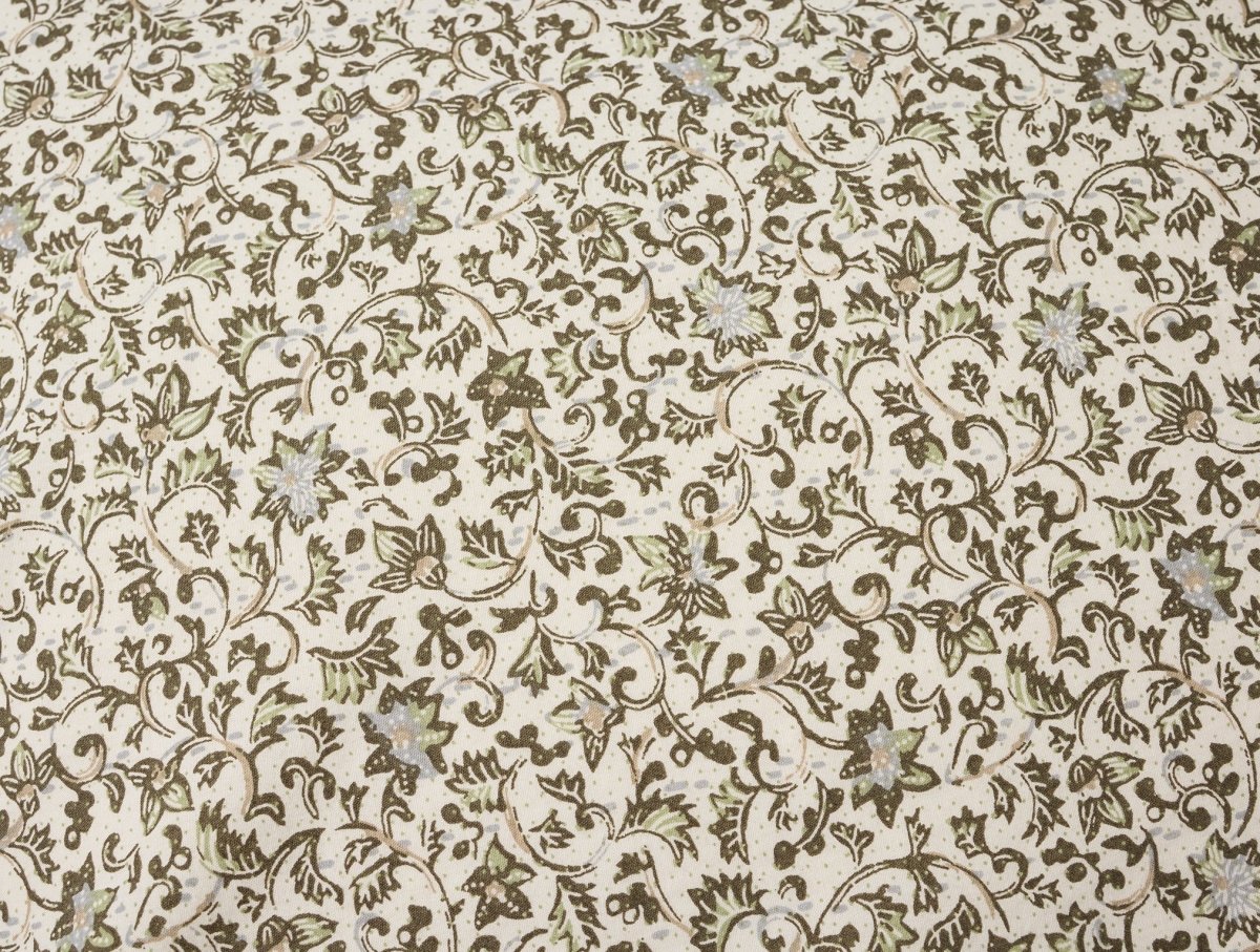 Organic Print Percale Olive Asterid Pillowcases 3 | Coyuchi at Fig Linens and Home