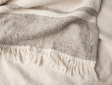 Coyuchi Pampas Organic Throw Blankets at Fig Linens and Home - Detail of Fringe View