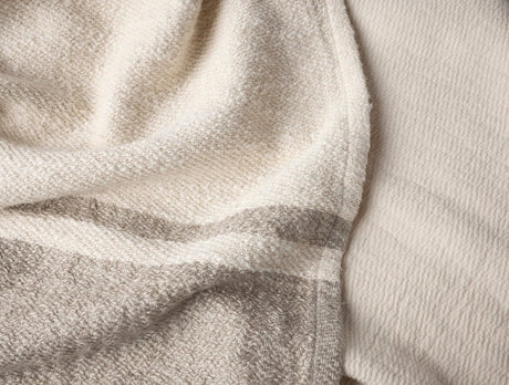 Coyuchi Pampas Organic Throw Blankets at Fig Linens and Home - Detail of Hem View
