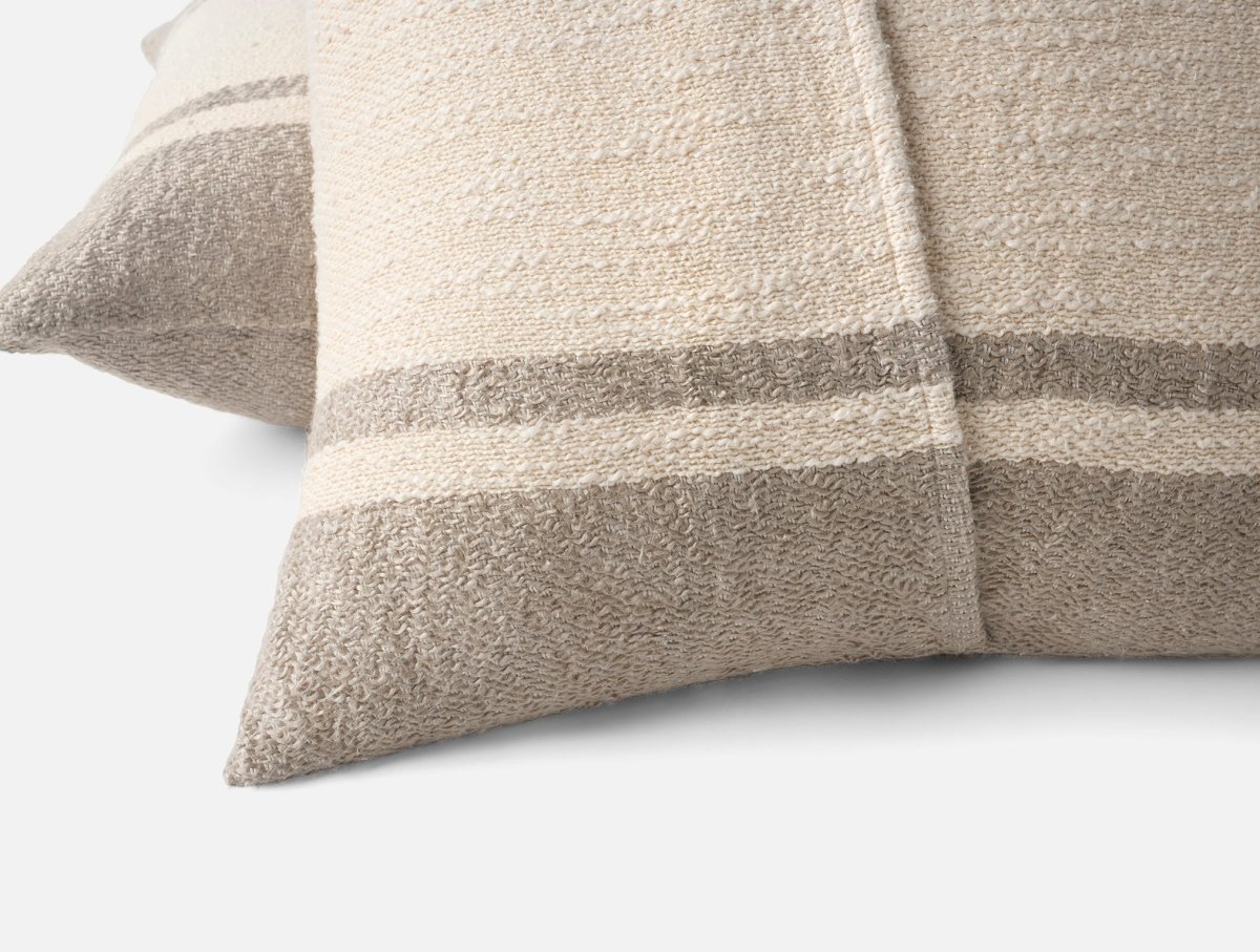 Coyuchi Pampas Organic Throw Pillow Cover at Fig Linens and Home - Back Closure View