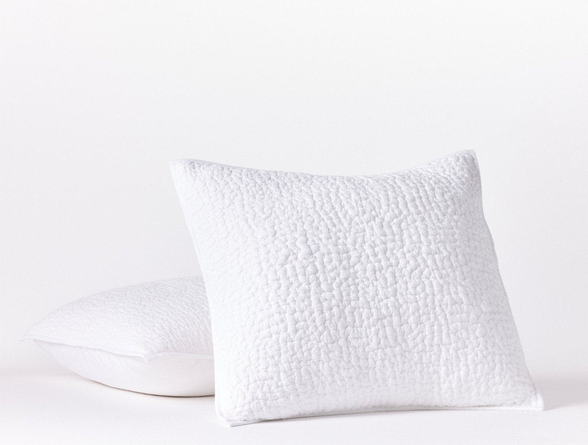 Pebbled Handstitched Organic Blankets by Coyuchi Alpine White Euro Sham 26” x 26” at FIG LINENS AND HOME 11
