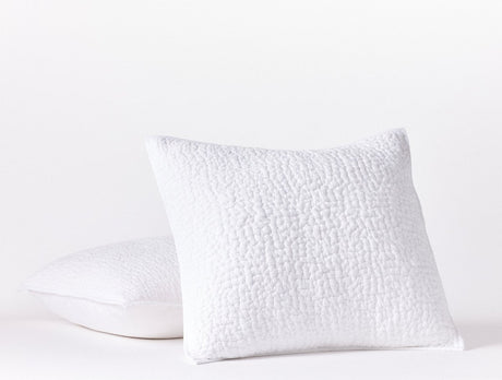 Pebbled Handstitched Organic Blankets by Coyuchi Alpine White Euro Sham 26” x 26” at FIG LINENS AND HOME 11