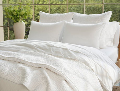 Pebbled Handstitched Organic Blankets by Coyuchi Alpine White Full/Queen Quilt 90” x 90” at FIG LINENS AND HOME 10
