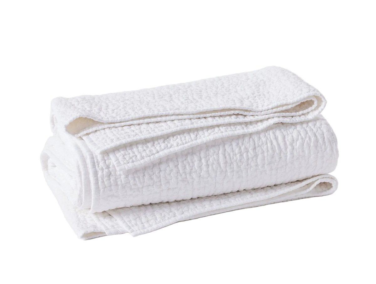 Coyuchi Pebbled Quilt - White Alpine Coverlets at Fig Linens and Home