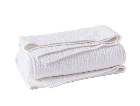 Coyuchi Pebbled Quilt - White Alpine Coverlets at Fig Linens and Home