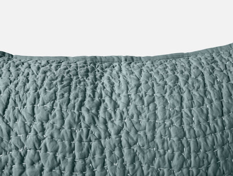 Pebbled Handstitched Organic Blankets by Coyuchi Lagoon Full/Queen Quilt 90” x 90” at FIG LINENS AND HOME 14