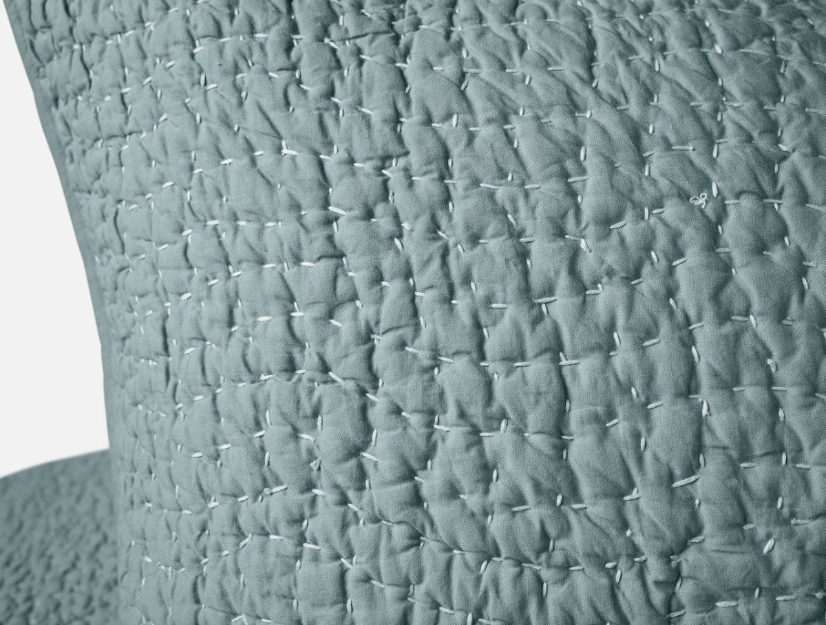 Pebbled Handstitched Organic Blankets by Coyuchi Lagoon Full/Queen Quilt 90” x 90” at FIG LINENS AND HOME 16
