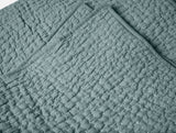 Pebbled Handstitched Organic Blankets by Coyuchi Lagoon Full/Queen Quilt 90” x 90” at FIG LINENS AND HOME 13