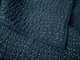 Pebbled Handstitched Organic Blankets by Coyuchi Midnight Indigo Full/Queen Quilt 90” x 90” at FIG LINENS AND HOME 24