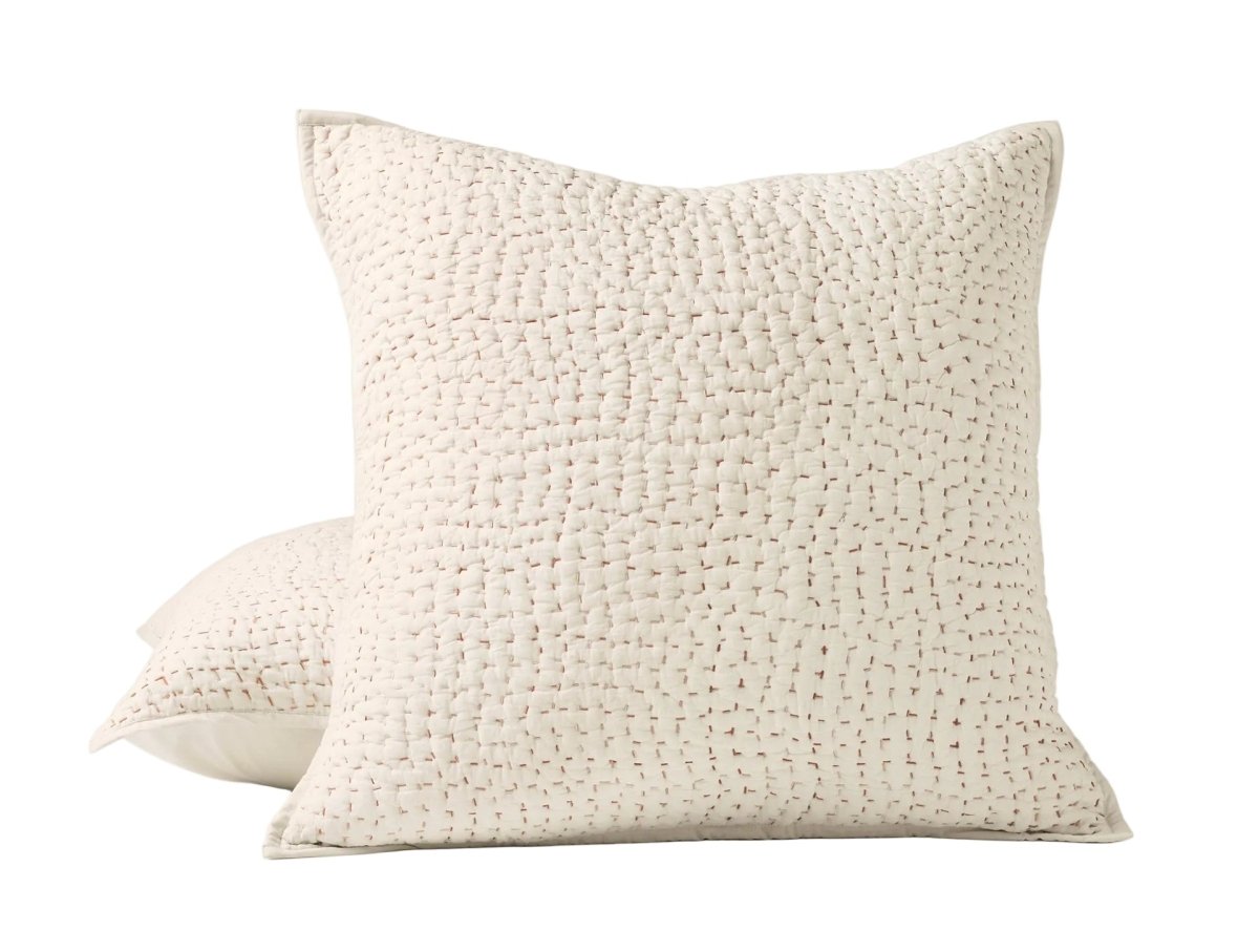 Coyuchi Pebbled Organic Undyed Quilted Euro Sham at Fig Linens and Home