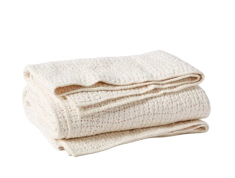 Coyuchi Quilt - Pebbled Organic Undyed Handstitched Quilted Coverlet at Fig Linens and Home - View 1