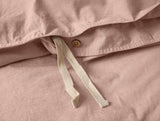 Coyuchi Praline Chambray Organic Crinkled Percale Duvet at Fig Linens and Home - Duvet Closure