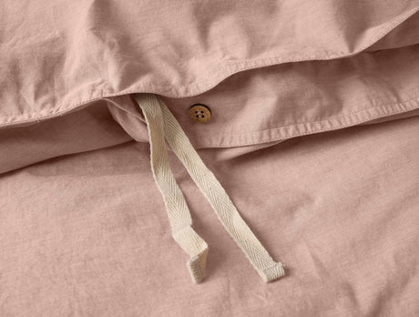 Coyuchi Praline Chambray Organic Crinkled Percale Duvet at Fig Linens and Home - Duvet Closure