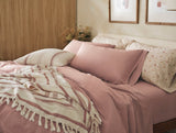 Coyuchi Praline Chambray Organic Crinkled Percale Sheet Sets at Fig Linens and Home - Lifestyle