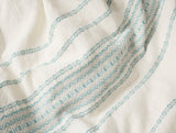 Coyuchi Rippled Stripe Undyed & Surf Organic Bedding at Fig Linens and Home - Fabric Detail View 2