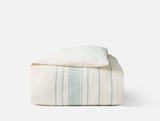 Duvet Cover - Coyuchi Rippled Stripe Undyed & Surf Organic Bedding at Fig Linens and Home