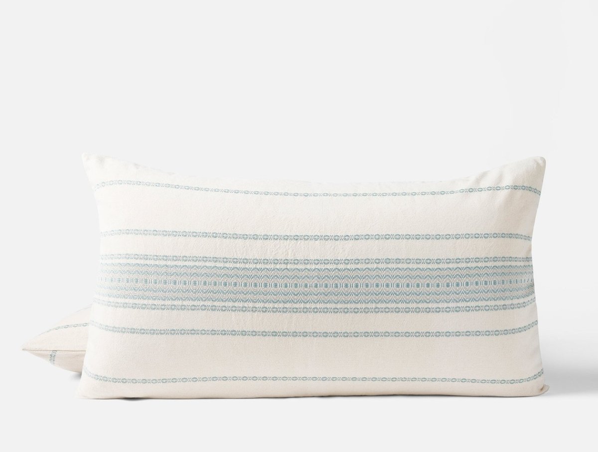 King Sham - Coyuchi Rippled Stripe Undyed & Surf Organic Bedding at Fig Linens and Home