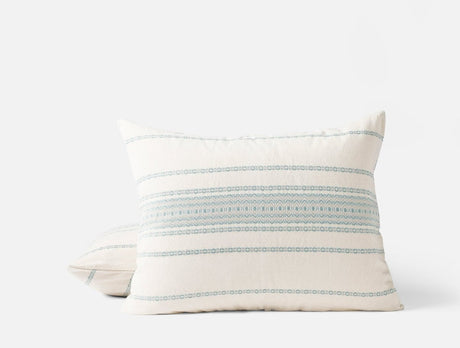 Standard Sham - Coyuchi Rippled Stripe Undyed & Surf Organic Bedding at Fig Linens and Home