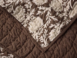 Robles Handstitched Organic Carob w/ Khaki Quilt 2 | Coyuchi at Fig Linens and Home