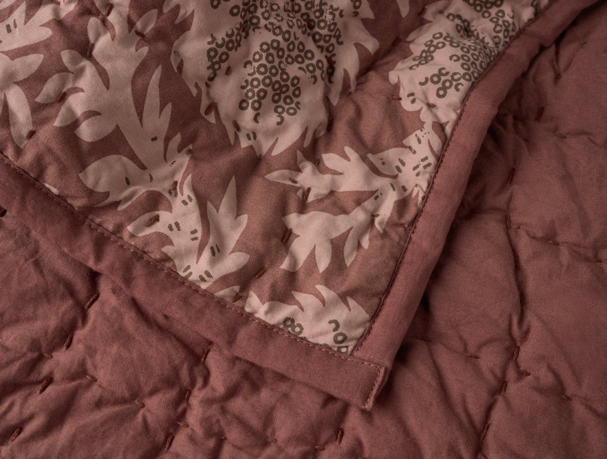Robles Handstitched Organic Mulberry w/ Carob Quilt 2 | Coyuchi at Fig Linens and Home