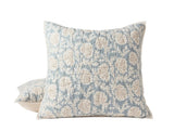 Coyuchi Robles Handstitched Organic Quilted Euro Shams Tidal and Khaki at Fig Linens and Home