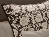 Robles Handstitched Organic Carob w/ Khaki Sham Styled Room View 2 | Coyuchi at Fig Linens and Home
