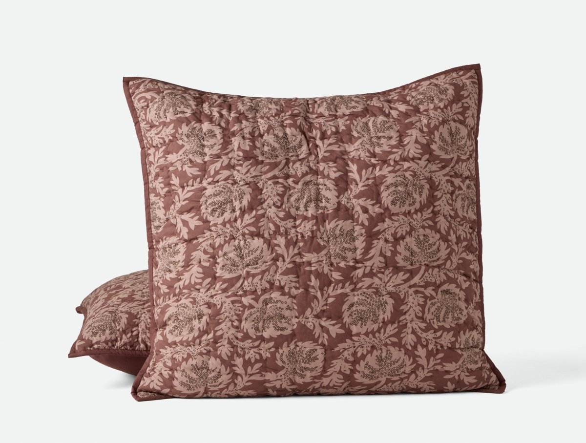 Robles Handstitched Organic Mulberry w/ Carob Euro Sham | Coyuchi at Fig Linens and Home