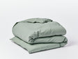 Duvet Cover - Coyuchi Sage Organic Crinkled Percale Duvet at Fig Linens and Home