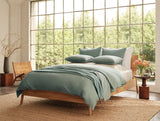 Coyuchi Sage Organic Crinkled Percale Duvet at Fig Linens and Home - Lifestyle 1