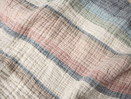Coyuchi Topanga Dusk Stripe Organic Matelasse Coverlet Swatch at Fig Linens and Home 2