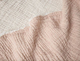 Coyuchi Topanga Praline Chambray Organic Matelasse Blankets | Fabric Swatch at Fig Linens and Home
