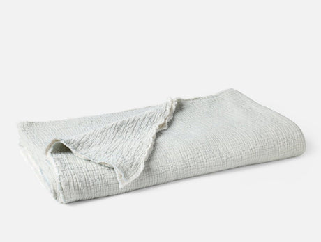 Coyuchi Topanga Tidal Chambray Organic Matelasse Blankets at Fig Linens and Home