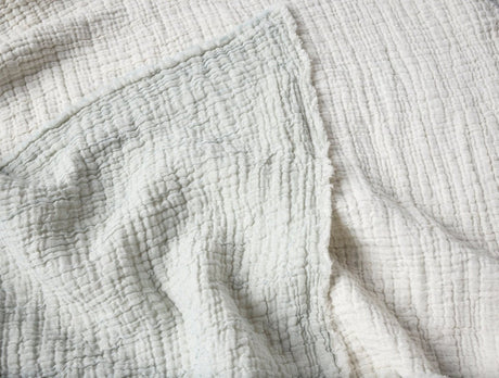 Coyuchi Topanga Tidal Chambray Organic Matelasse Coverlet Swatch at Fig Linens and Home 1