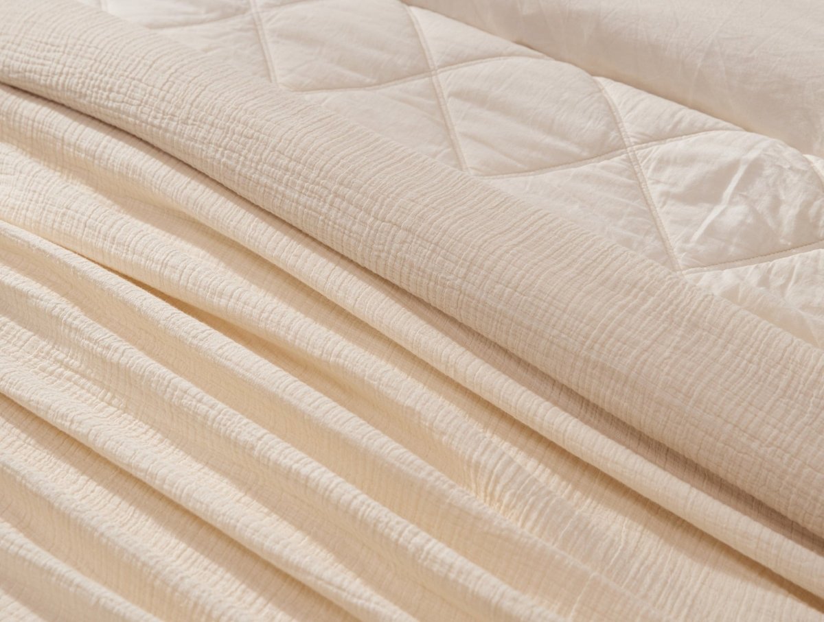 Coyuchi Topanga Undyed Organic Matelasse Coverlet Swatch at Fig Linens and Home