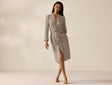 Unisex Organic Waffle Marled Shadow Stripe Robe | Coyuchi at Fig Linens and Home