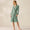Unisex Organic Waffle Marled Spruce Stripe Robe | Coyuchi at Fig Linens and Home