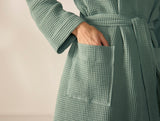 Unisex Organic Waffle Sage Robe 2 | Coyuchi at Fig Linens and Home