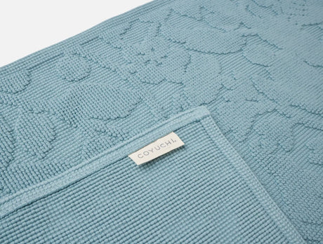 Wildflower Organic Bath Rug by Coyuchi in Pacific Blue at Fig Linens and Home 2