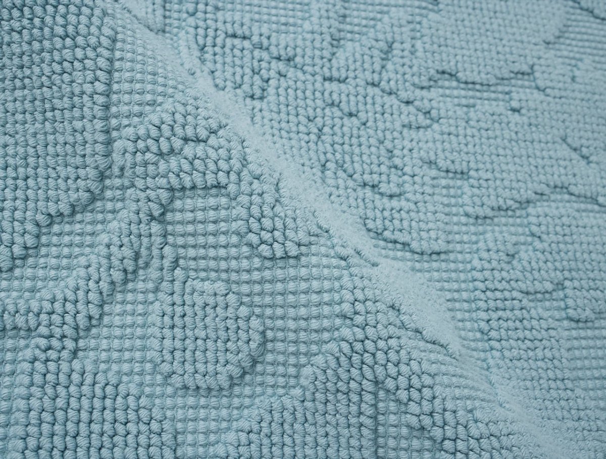 Wildflower Organic Bath Rug by Coyuchi in Pacific Blue at Fig Linens and Home 3