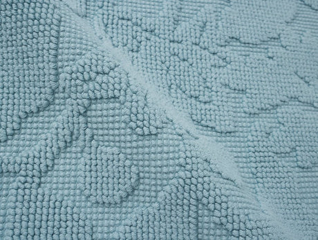 Wildflower Organic Bath Rug by Coyuchi in Pacific Blue at Fig Linens and Home 3