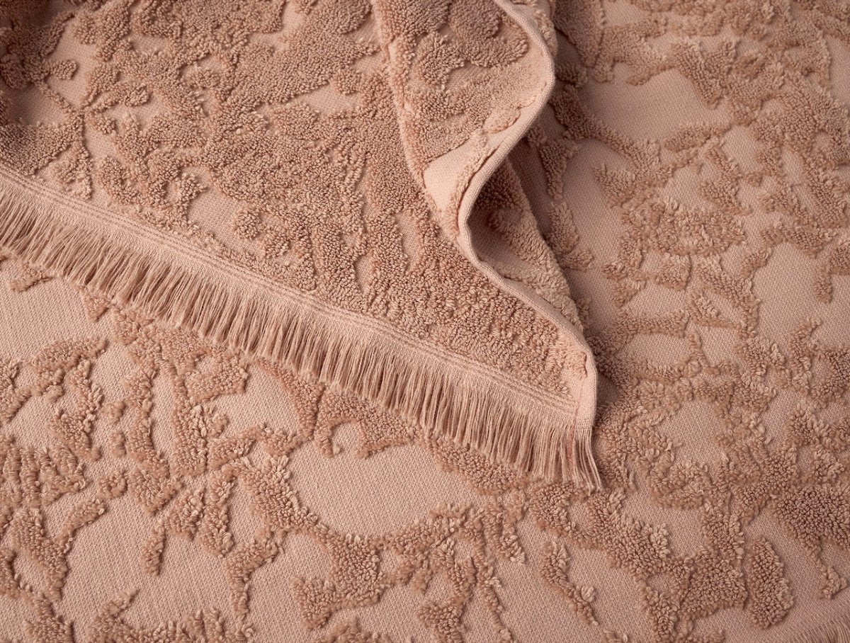Detail of Towel - Coyuchi Wildflower Antique Rose Organic Bath Collection at Fig Linens and Home 2