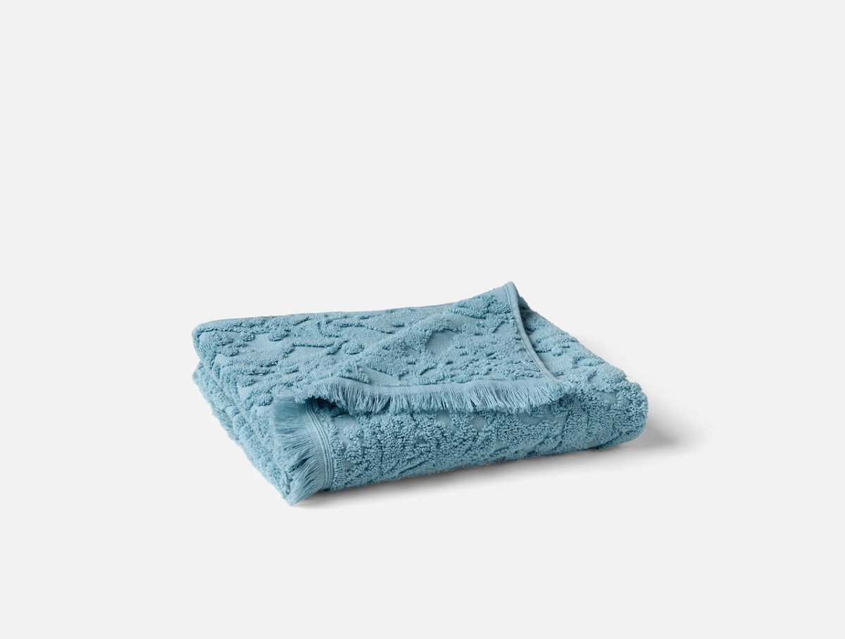 Hand Towel - Coyuchi Wildflower Pacific Blue Organic Cotton Bath Collection at Fig Linens and Home