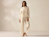 Women's Isla Organic Cotton Undyed w/ Hazel Rosehip Long Sleeve Pajama Set | Coyuchi at Fig Linens and Home