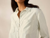 Women's Isla Organic Cotton Undyed w/ Indigo Gray Long Sleeve Pajama Set 2 | Coyuchi at Fig Linens and Home