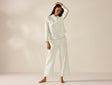 Women's Isla Organic Cotton Undyed w/ Indigo Gray Long Sleeve Pajama Set | Coyuchi at Fig Linens and Home
