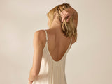 Women's Isla Organic Cotton Undyed w/ Hazel Rosehip Night Dress 2 | Coyuchi at Fig Linens and Home